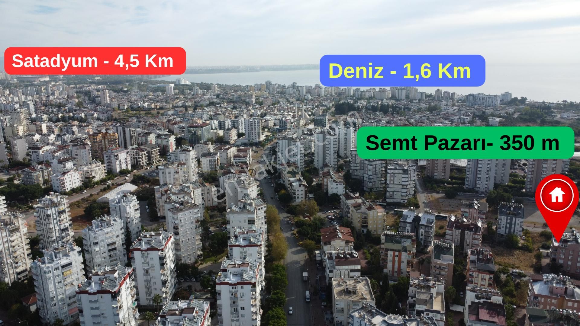 Antalya Konyaaltı Öğretmenevleri-satılık 2+1 Arakat Asansör-güney-doğu Cephe