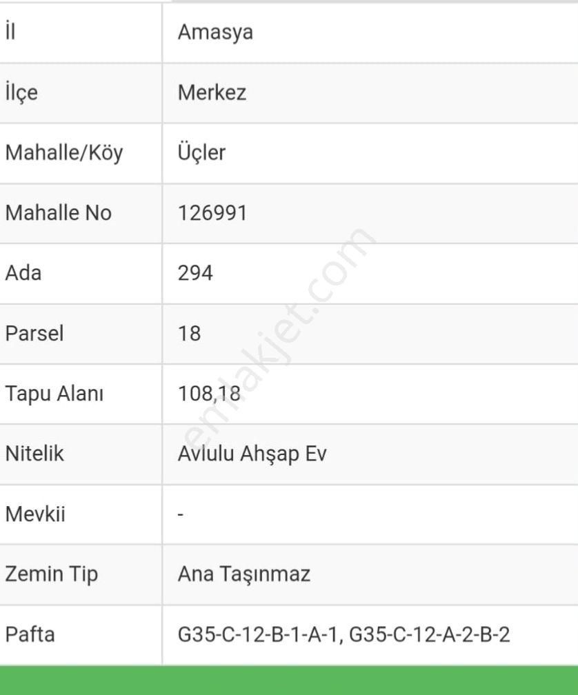 Amasya Merkez Üçler Satılık Daire 2 Katlı Ahşap Müstakil Ev