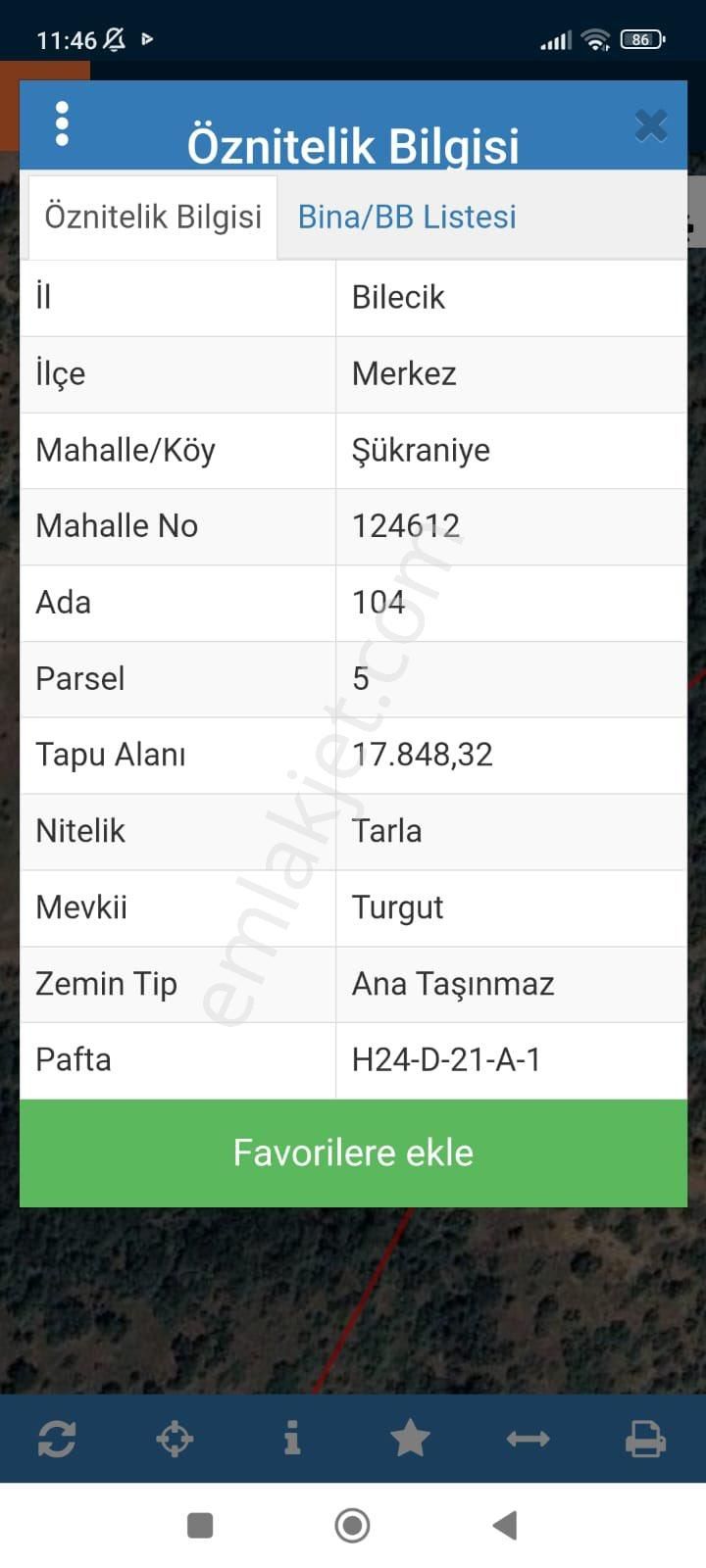 Bilecik Merkez Şükraniye Köyü Satılık Tarla Bilecik Şükraniye Satılık Tarla