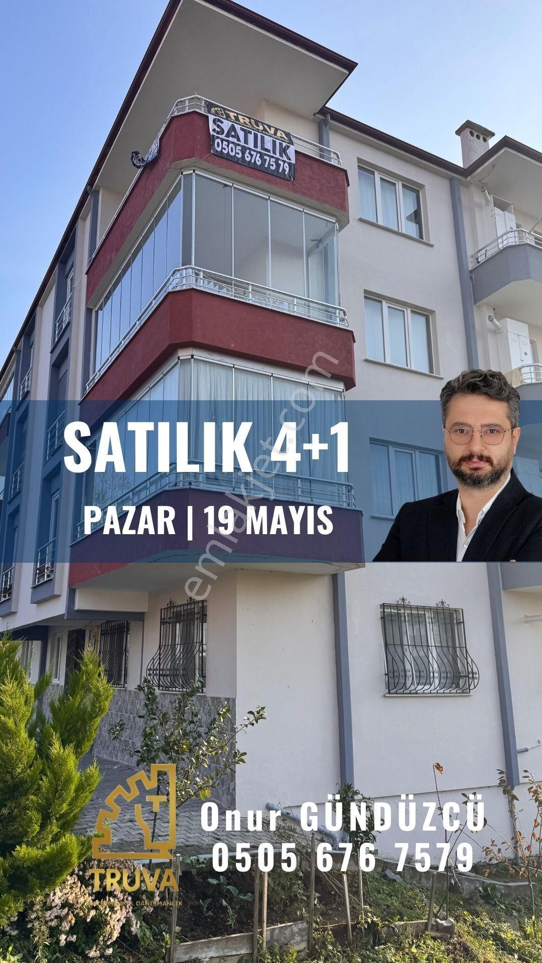 19 Mayıs Pazar Satılık Daire Truva'dan Pazar Mahallesinde Merkezi Konumda Satılık 4+1