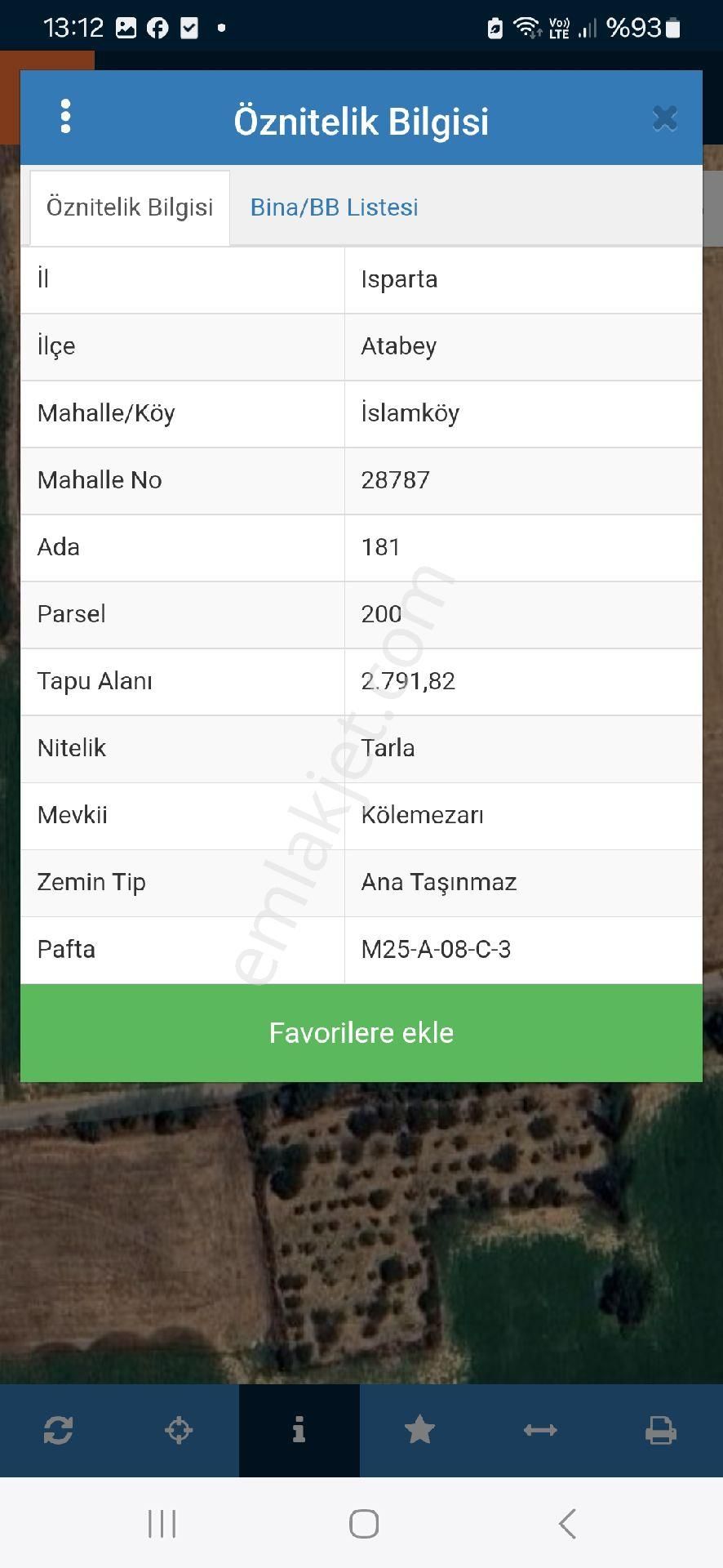 Aksu Macun Satılık Tarla Isparta Atabey İslam Köyünde 2parsel Yanyana 4235m2 Müstakil Tapulu Satılık Tarla