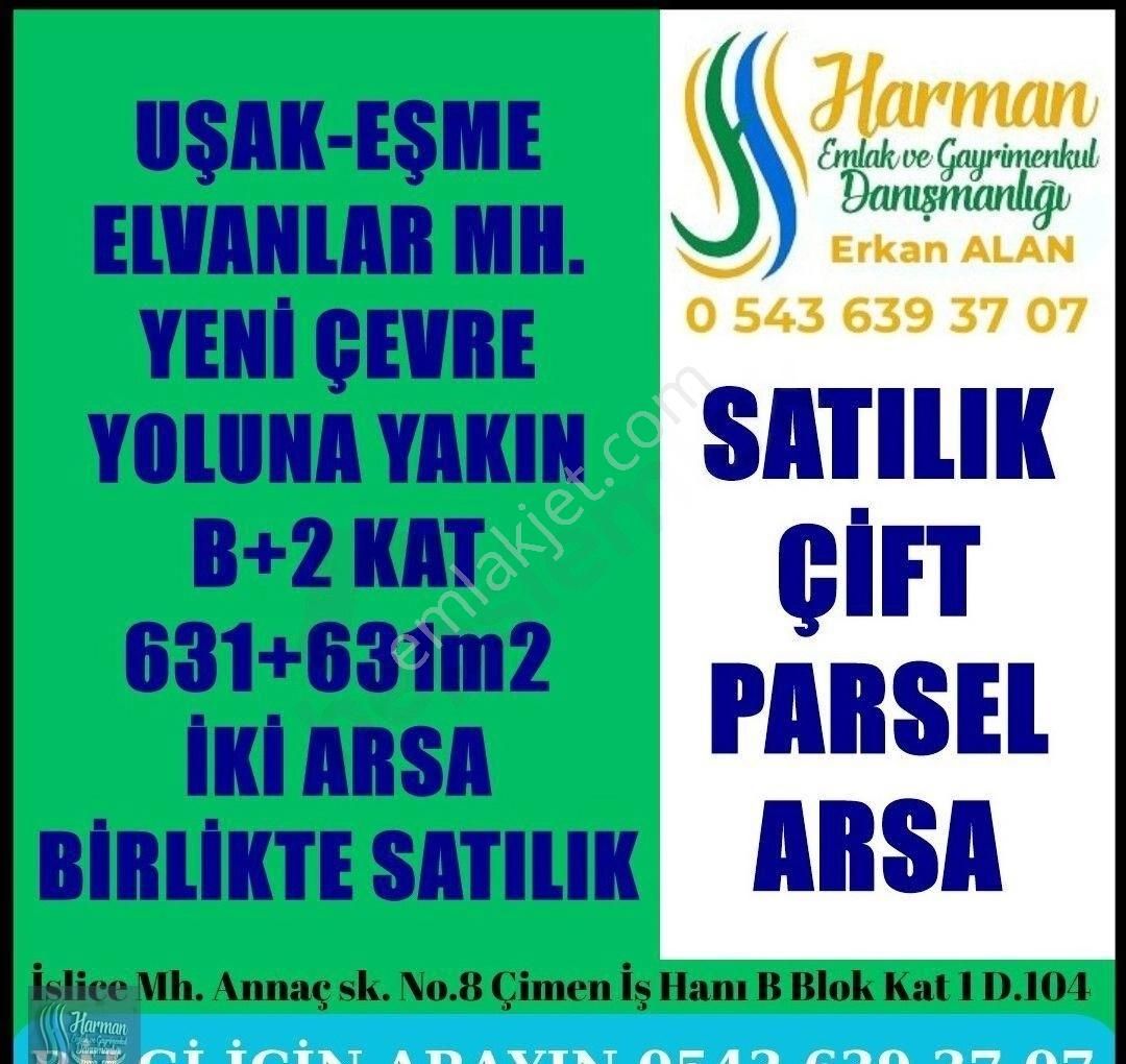 Eşme Elvanlar Satılık Konut İmarlı Uşak Eşme Elvanlar Mahalleisnde Çift Parsel Arsa