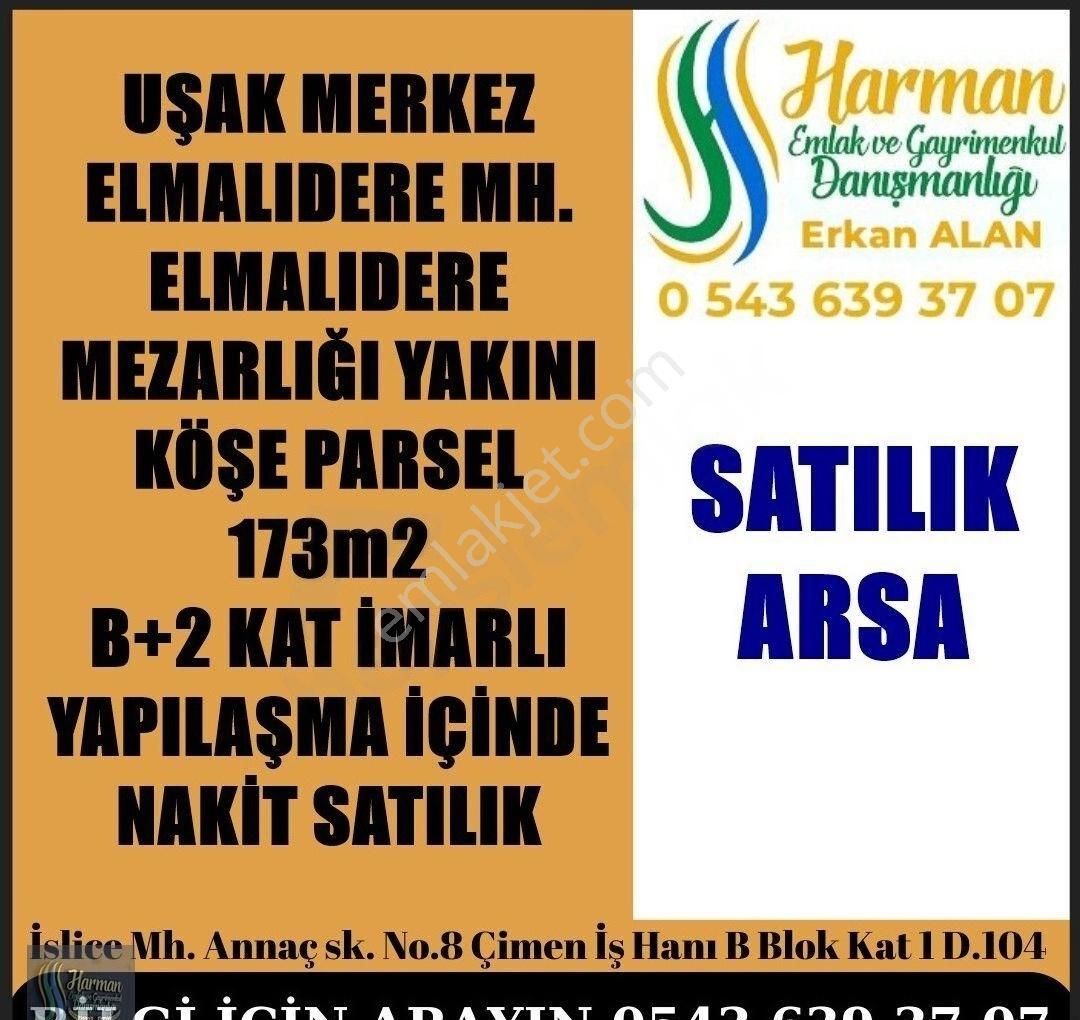 Uşak Merkez Elmalıdere Satılık Konut İmarlı Uşak Merkez Elmelıdere Mh. Hemeninşaat Yapılabilecek 2 Kat İmarlı Arsa