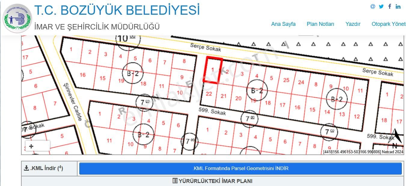 Bozüyük Yediler Satılık Konut İmarlı Bilecik Bozüyük Yediler Mah. Köşe Konumlu Satılık Arsa