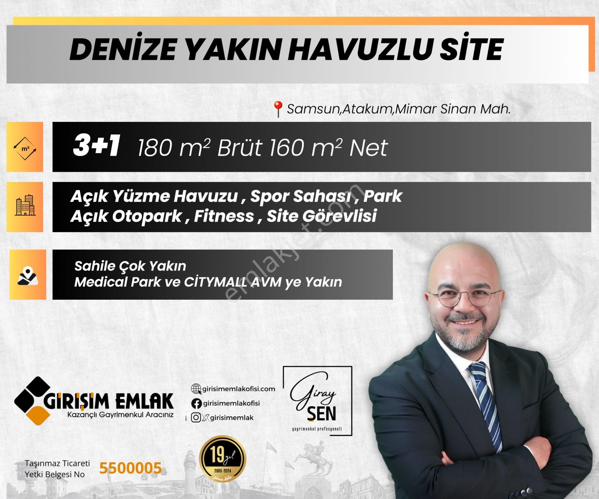 Atakum Mimarsinan Satılık Daire Denize Yakın Havuzlu Site Türkiş Merkezde Daire