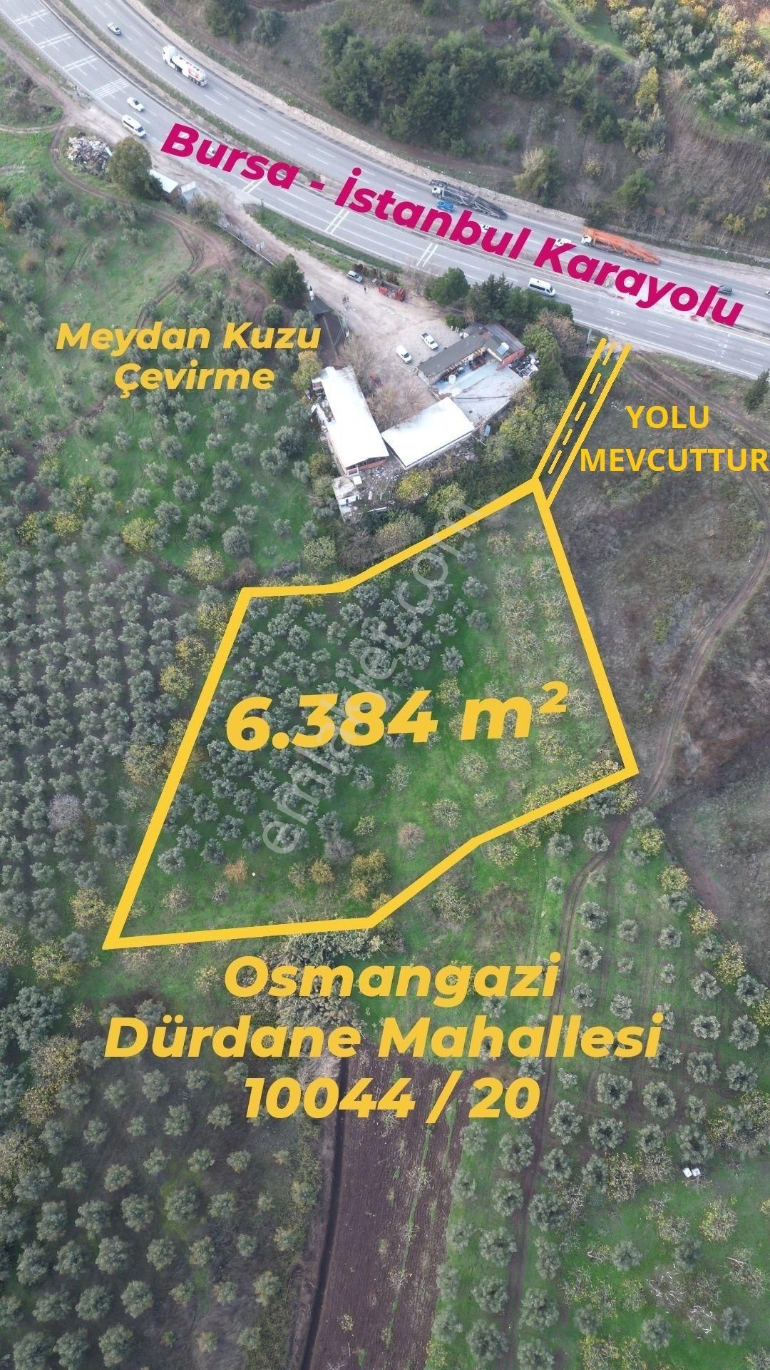 Osmangazi Dürdane Satılık Ticari İmarlı Bursa Dürdane Mahallesi Anayola Cephe Fiyatta Son 10 Gün 6.384 M²