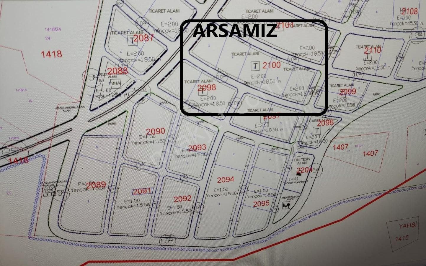 Kırıkkale Yahşihan Satılık Konut+Ticaret Alanı Kırıkkale Yahşihan'da 40 M2 Den 141 Dükkanlık Cazip Ticari Arsa