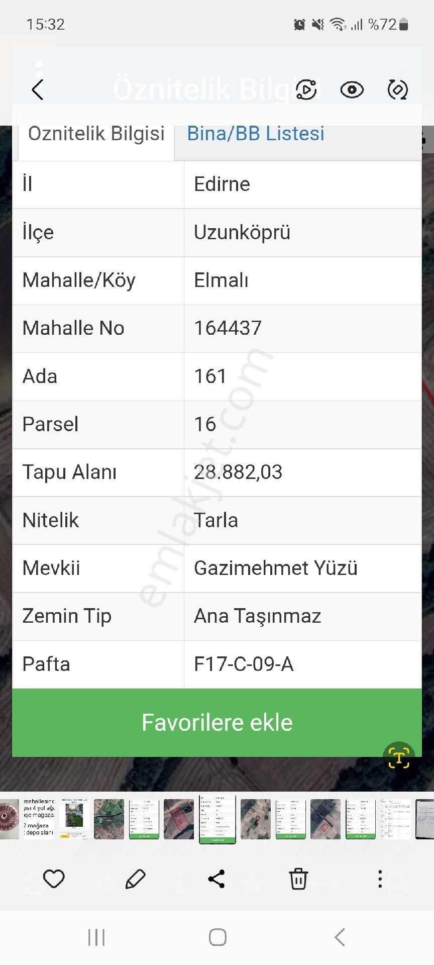 Uzunköprü Elmalı Köyü Satılık Tarla Edirne Uzunköprü Elmalı Köyünde 28.882 M2 Tarla