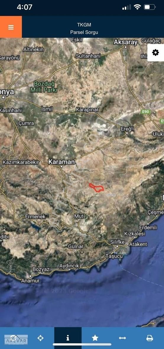 Silifke Özboynuinceli Satılık Tarla Mersin Silifke De 608 M2 Kırmızı Toprak Tem Tapu