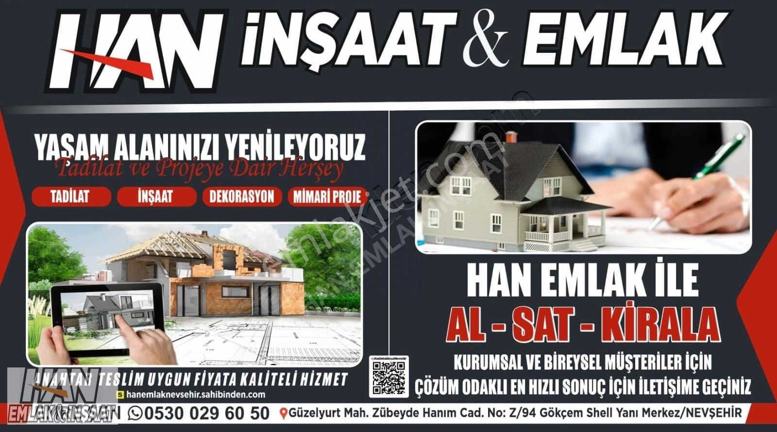 Nevşehir Merkez Cevher Dudayev Satılık Daire Han Emlak İnşaattan Çat/nar Kavşağnda Migros Yanı 3+1 Lüks Daire