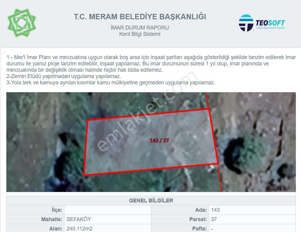 Meram Sefaköy Satılık Bağ & Bahçe Meram Sefaköy'de Satılık Bahçe