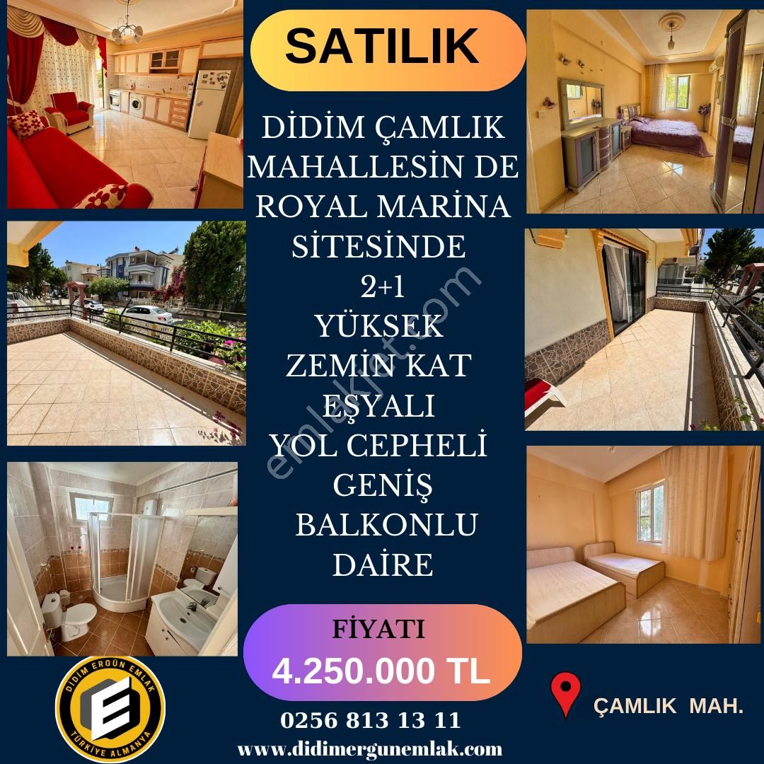 Didim Çamlık Satılık Daire Didim Çamlık Mahallesin De Royal Marina Sitesinde Eşyalı 2+1 Açık Mutfak Daire (ek : 1239 )