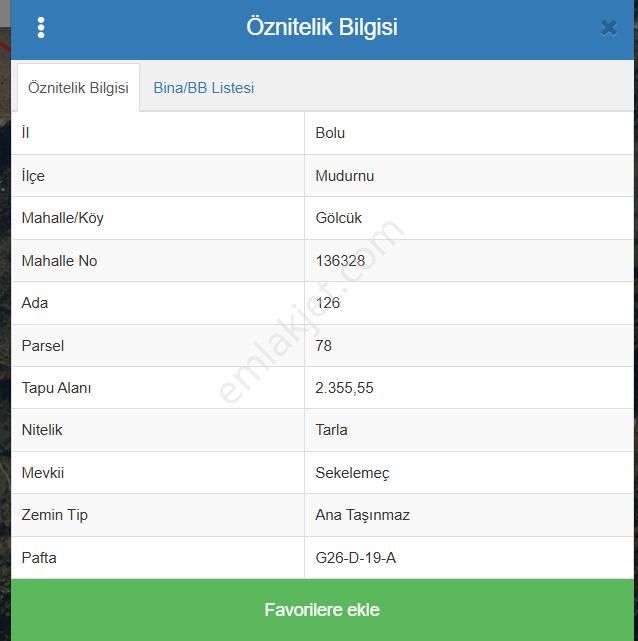 Mudurnu Gölcük Köyü (Şuayipler) Satılık Tarla Bolu Mudurnu Gölcük Köyünde Satılık 2355 M2 Kare Tarla