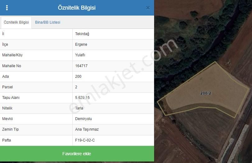 Ergene Yulaflı Satılık Tarla Emlakyaptan Tekirdağ Ergenede Sanayi Tesislerine Komşu Yatırımlık Tarla