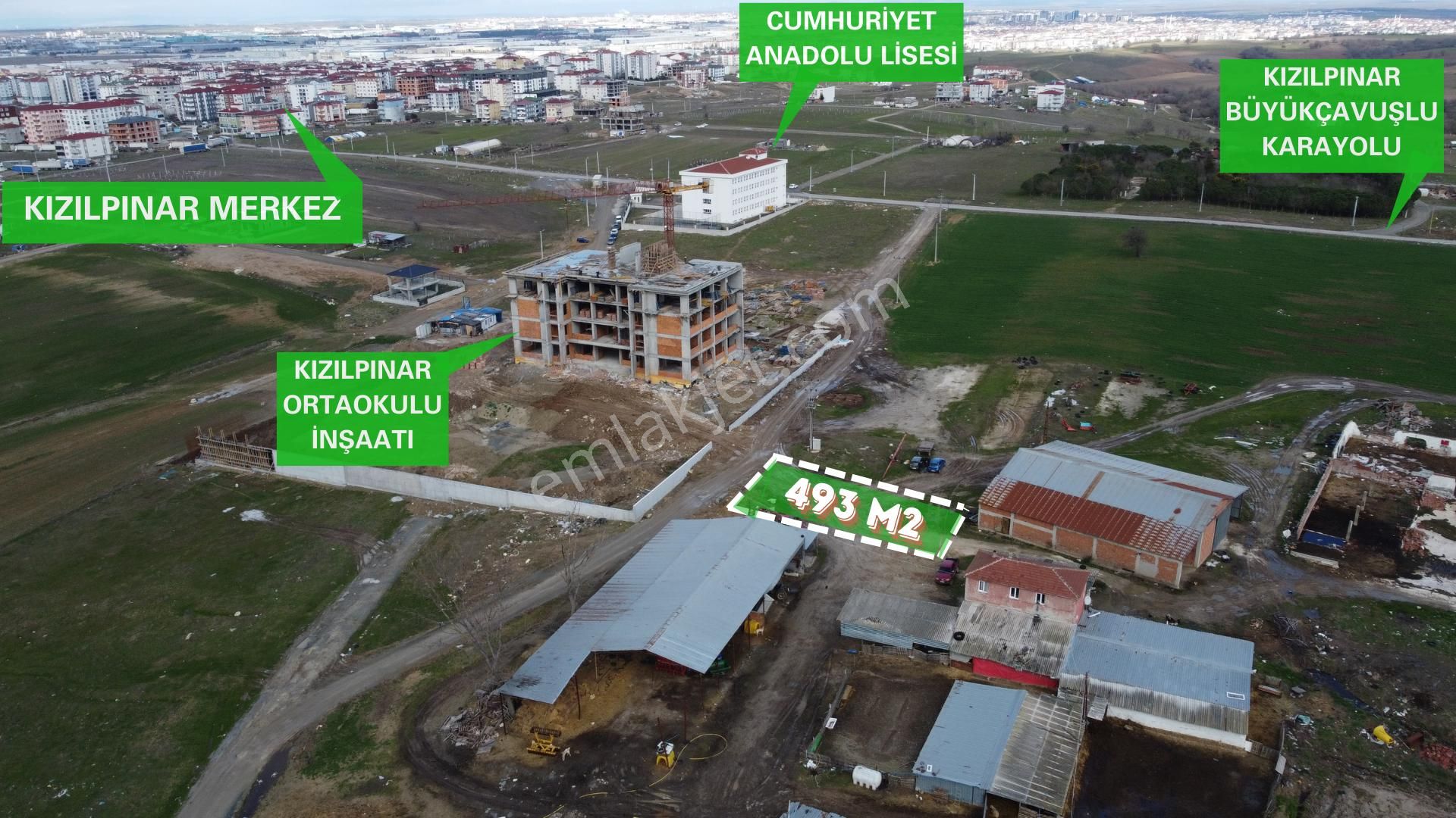 Çerkezköy Kızılpınar Namık Kemal Satılık Konut İmarlı Çerkezköy Kızılpınar Mahallesi 492 M2 Konut İmarlı Arsa !