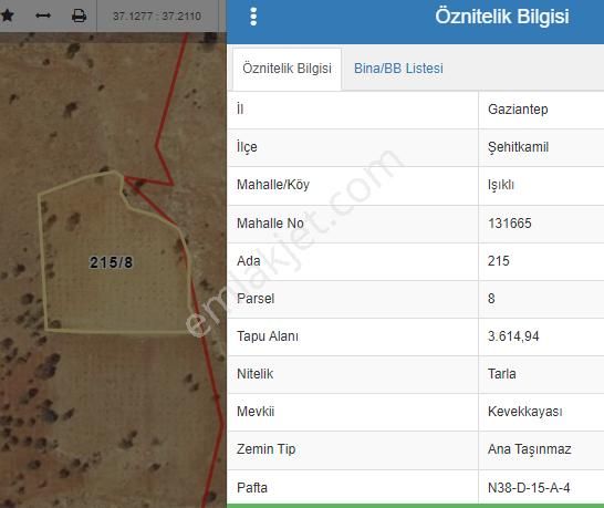 Şehitkamil Işıklı Satılık Arazi Işıklı - Şehitkamil 'de Satılık Arazi.