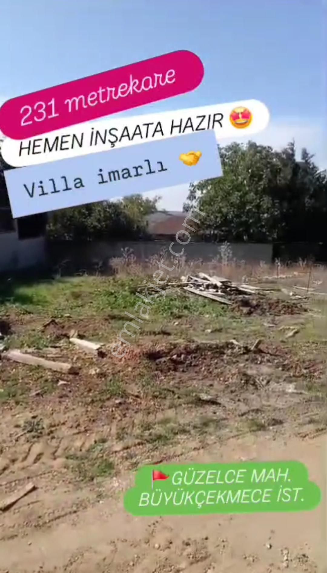 Büyükçekmece Güzelce Satılık Tarla B.çekmece Güzelce 231 M² Tek Tapu Villa İmarlı, Sahile Otobana Yakın Konumda Hemen İnşaata Hazır