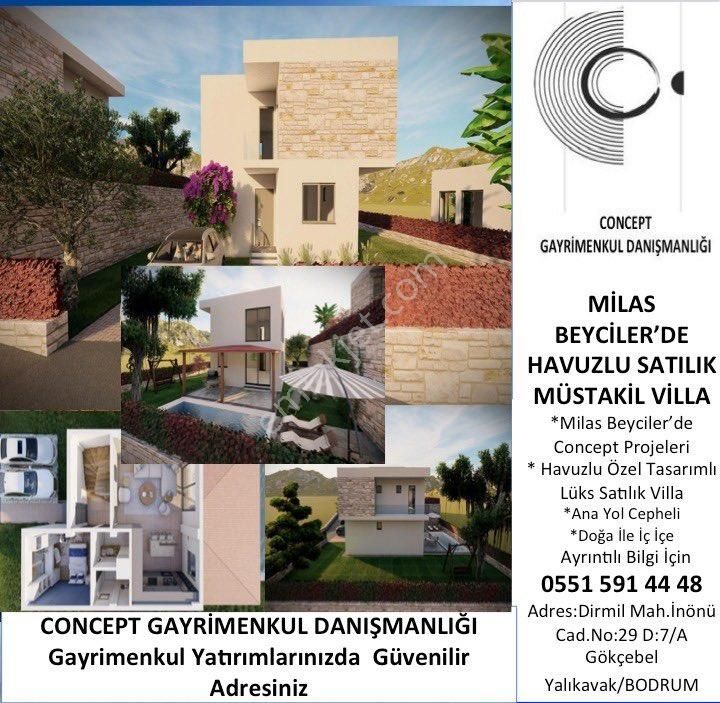 Milas Beyciler Satılık Villa Milas Beyciler'de Doğa İçinde Özel Yüzme Havuzlu Satılık Villa