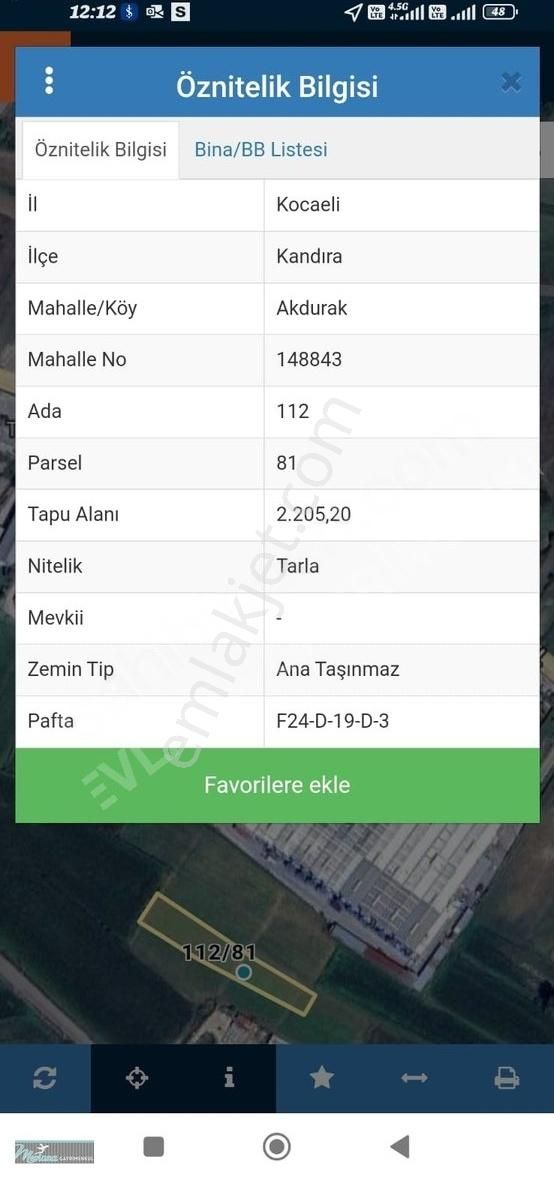 Kandıra Akdurak Mah.satılık 2.205 Mt Yatırımlık Arazi - Görsel 5