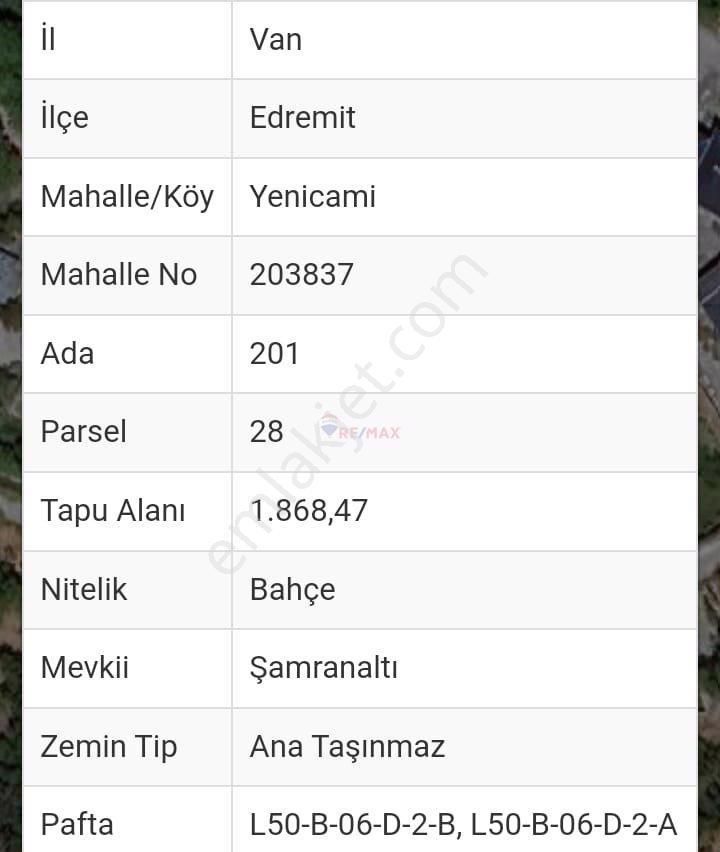 Edremit Yeni Cami Satılık Konut İmarlı Van Edremit Yenicami'de 3 Kat İmarlı Satılık Arsa