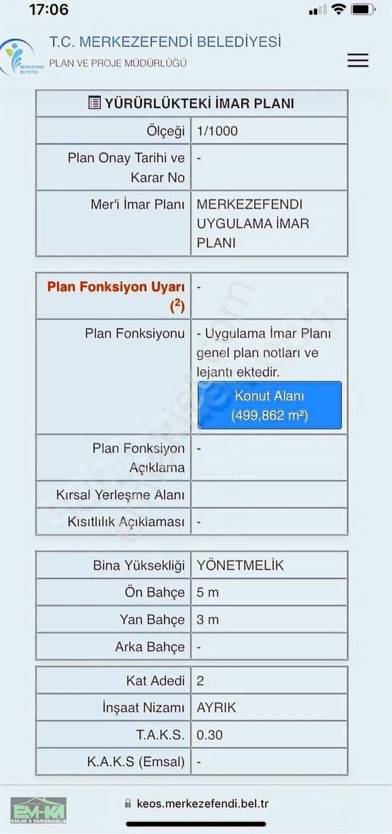 Merkezefendi Gültepe Satılık Konut İmarlı 500m2 Villalık Köşe Parsel, İkiz Villaya Müsait