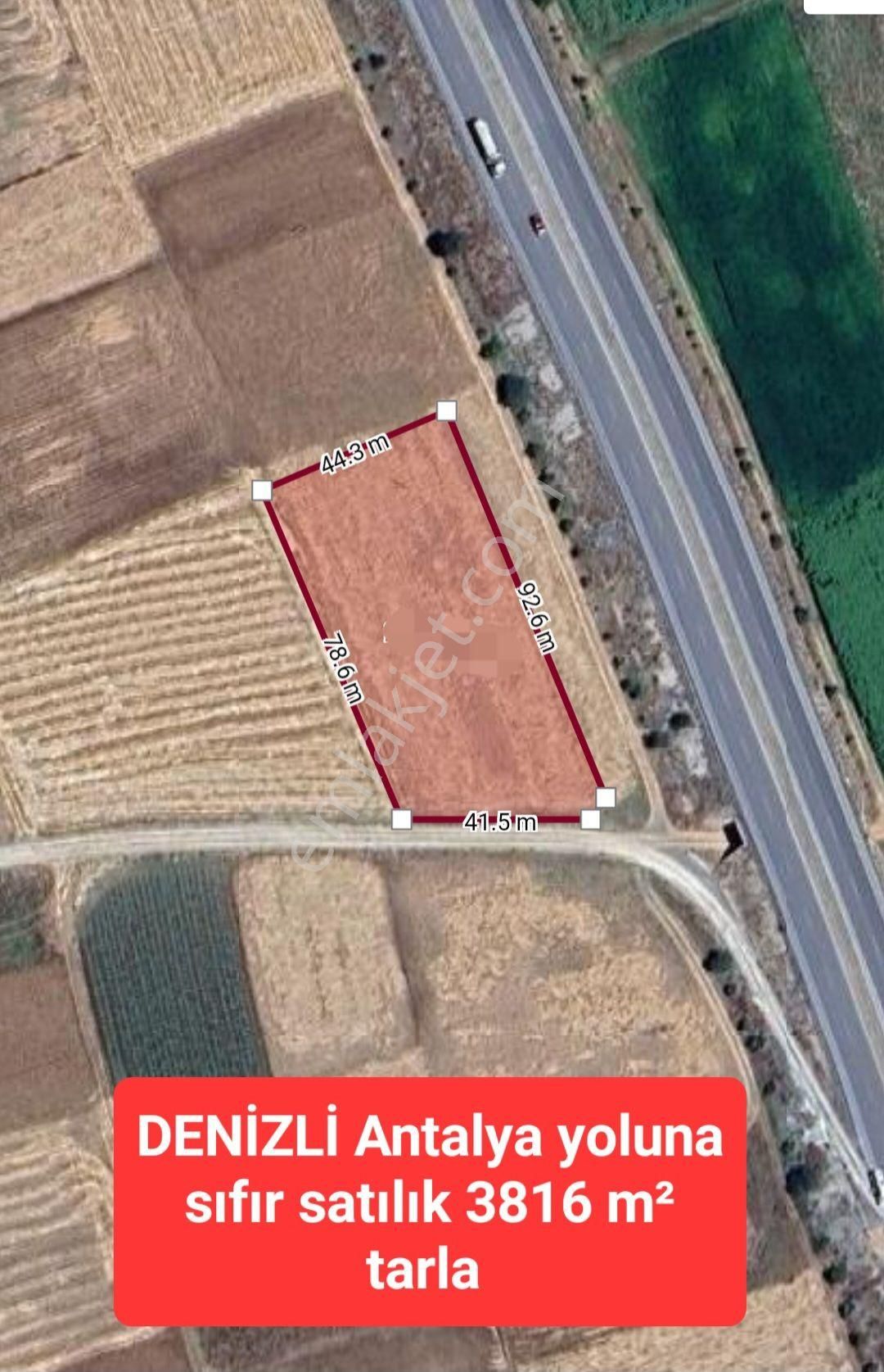 Acıpayam Yassıhüyük Satılık Tarla Denizli Antalya Karayoluna Sıfır Satılık Tarla 3816 M²