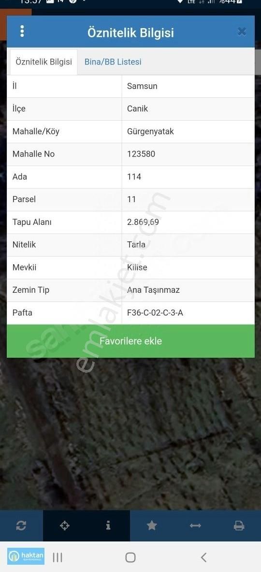 Samsun Canik Gürgenyatak'ta 2870 M2 Satılık Tarla Fındık Bahçesi - Görsel 4