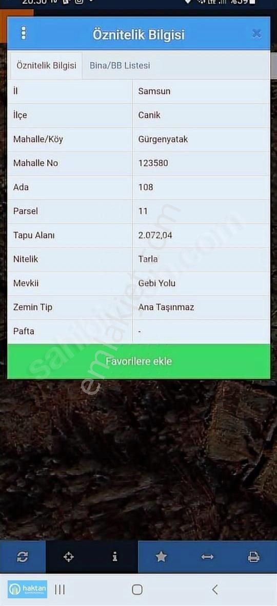 Samsun Canik Gürgenyatak Mh. Ful Manzaralı 2072 M2 Satılık Tarla - Görsel 2