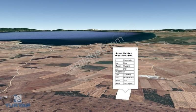 Biga Karabiga Bld. (Ulucamii) Satılık Tarla Çanakkale Biga Ulucami 12.049m2 Deniz Manzaralı Fırsat Tarla