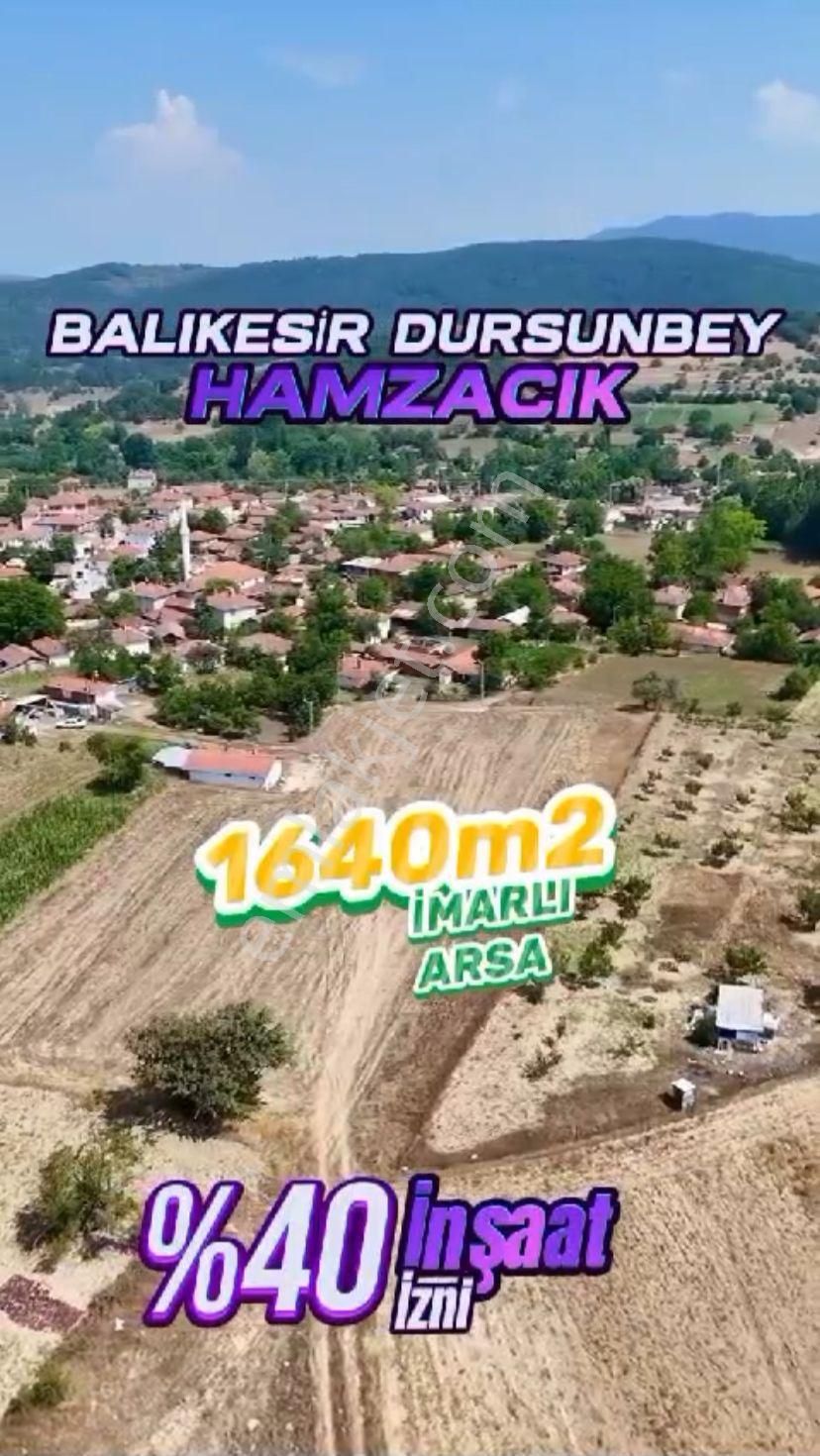 Dursunbey Hamzacık Satılık Tarla Balıkesir Dursunbey 1.640 M2 İmarlı Tek Tapu Hemen İnşaata Başlayabileceğiniz Avantajlı Arsa