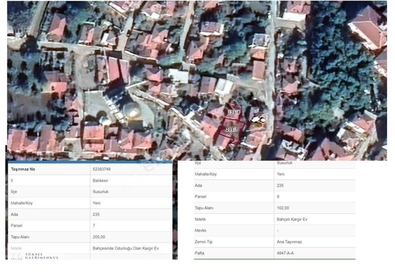 Susurluk Yeni Satılık Konut İmarlı Yeni Mahallede 6 Dairelik Arsa