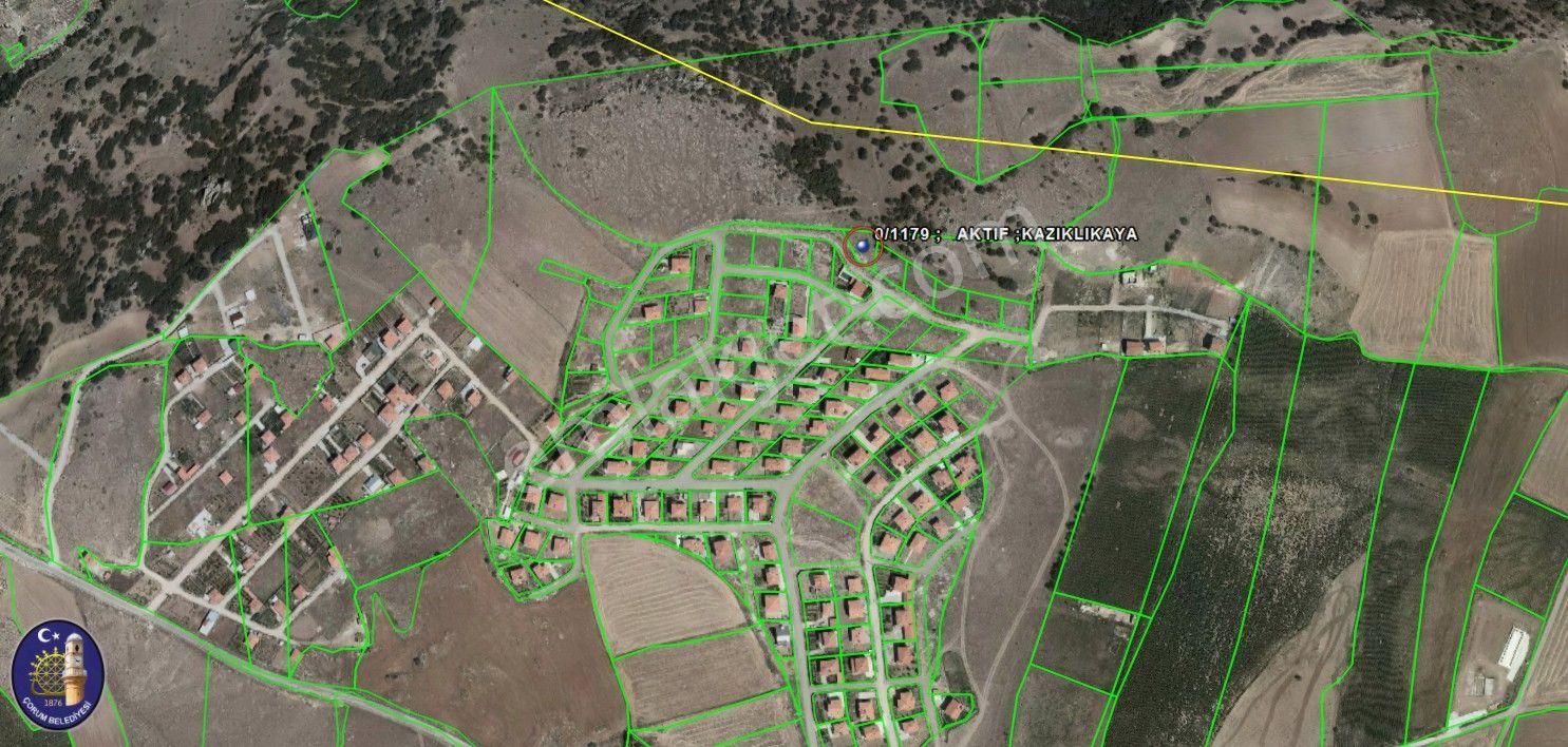 Çorum Merkez Kazıklıkaya Köyü Satılık Konut İmarlı Kazıklıkaya Da Satılık Tek Tapu 482m2 Çorum Manzaralı Arsa