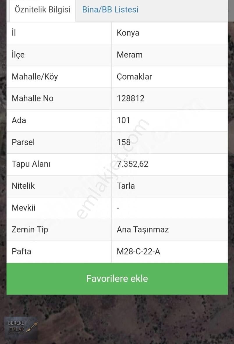 Meram Çomaklar Satılık Tarla Meram Çomaklar Mahallesi Küçük Bütçe Büyük Yatırım 7.352 M2