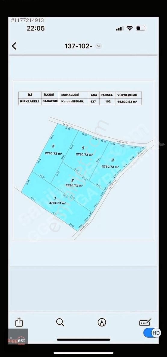 Babaeski Karahalil Bld. (Birlik) Satılık Tarla Kırklareli Babaeskide Yatırım Fırsatı Satılık 2780m2 Tarla