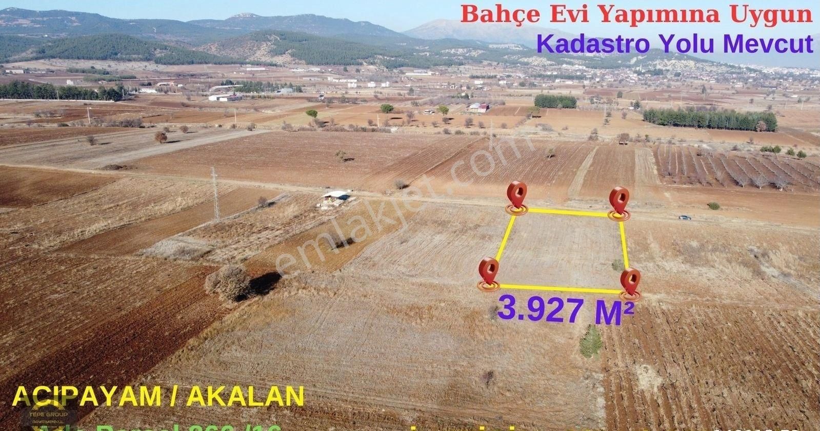 Acıpayam Akalan Satılık Bağ & Bahçe Akalan'da Satılık 3.927 M² Tarla