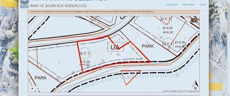 Marmaris Turunç Satılık Ticari İmarlı Marmaris Turunç Satılık Deniz Manzaralı Arsa