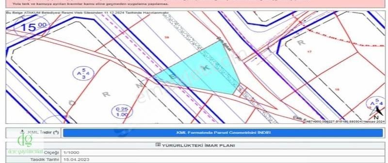 Atakum Sarıtaş Satılık Konut İmarlı Satılık Sarıtaş'ta Asfalt Yola Cephe Yatırımlık 1.169m2 Hisse