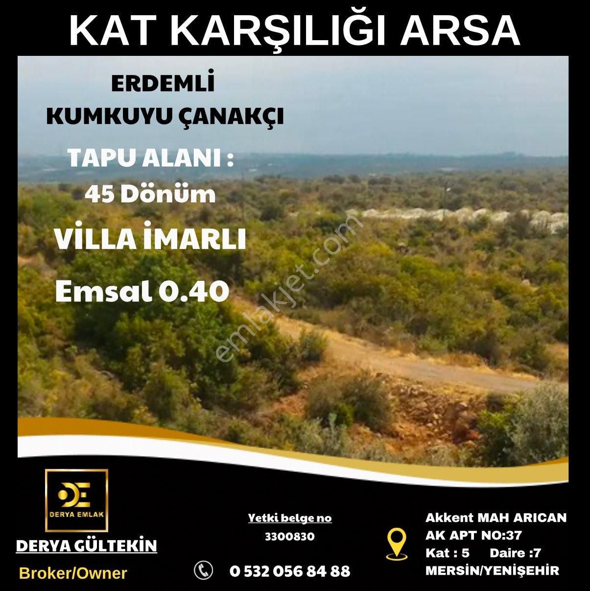 Erdemli Ayaş Kat Karşılığı Villa İmarlı Derya Emlak’tan Villa İmarlı Kat Karşılığı Arsa