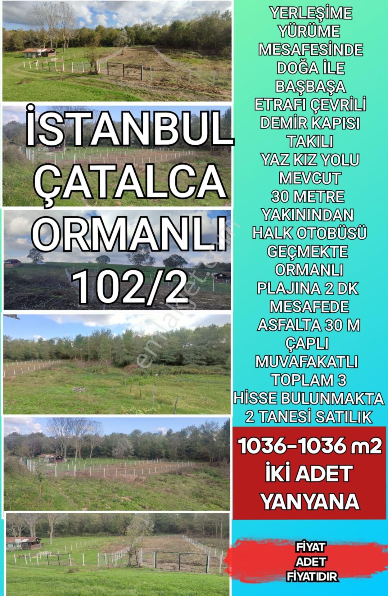 Çatalca Ormanlı Satılık Tarla İstanbul Çatalca Ormanlı 1.036 M² Etrafı Çevrili Yola Yerleşime Yakın Fırsat Arsa