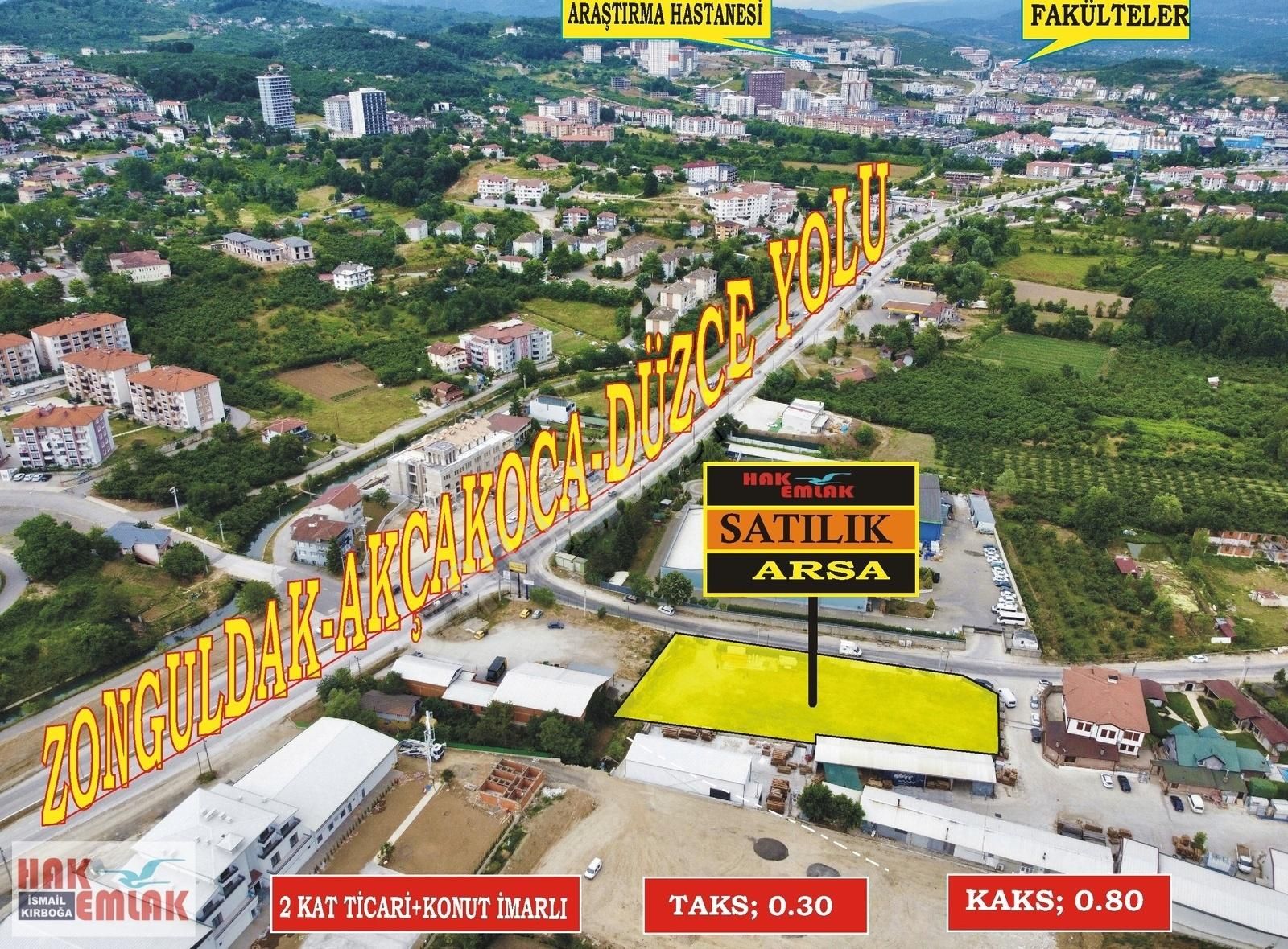 Düzce Merkez Şehit Hüseyin Kıl Satılık Ticari İmarlı Hak Emlak'tan Şehit Hüseyin Kıl Mahallesi Satılık 2.319m² Arsa