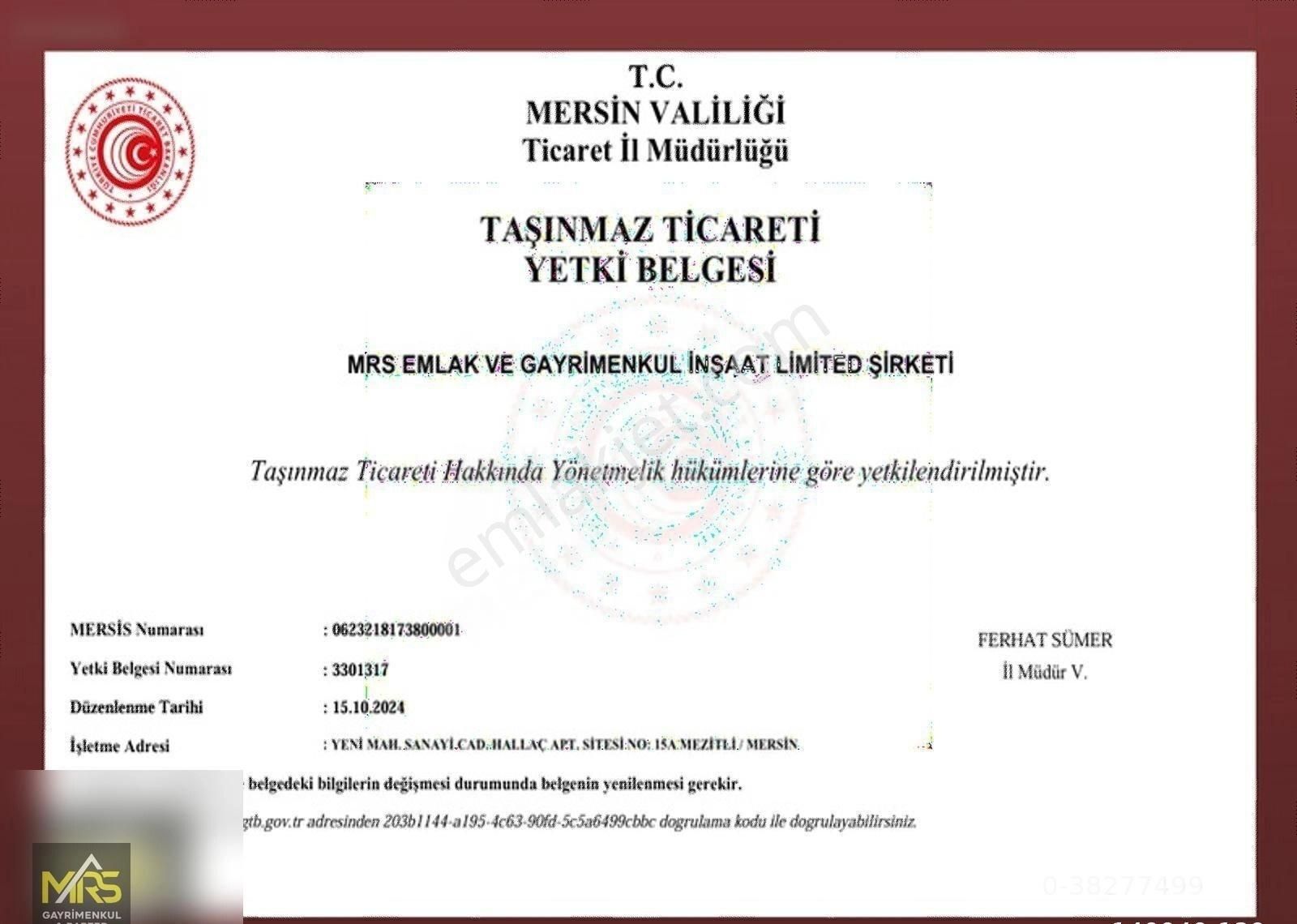 Erdemli Tömük Satılık Daire Mrs Gayrimenkulden Tömükte Denize 500metre Mesafede Satılık 2+1d