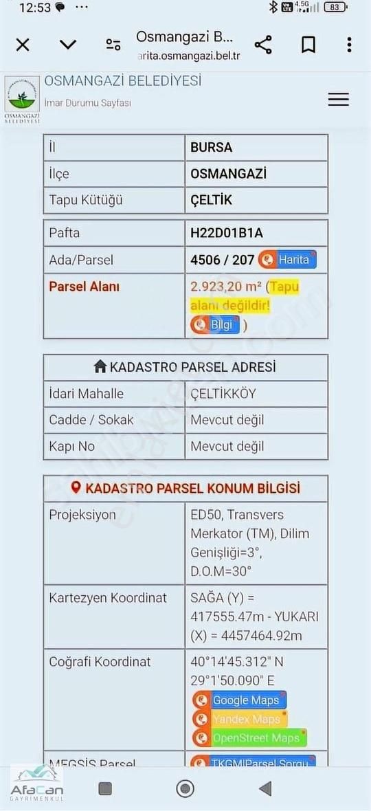 Osmangazi Çeltikköy Satılık Villa İmarlı Bursanın En Güzel Bölgesinde 1000 M2 Taban İmarlı Villa Arazisi