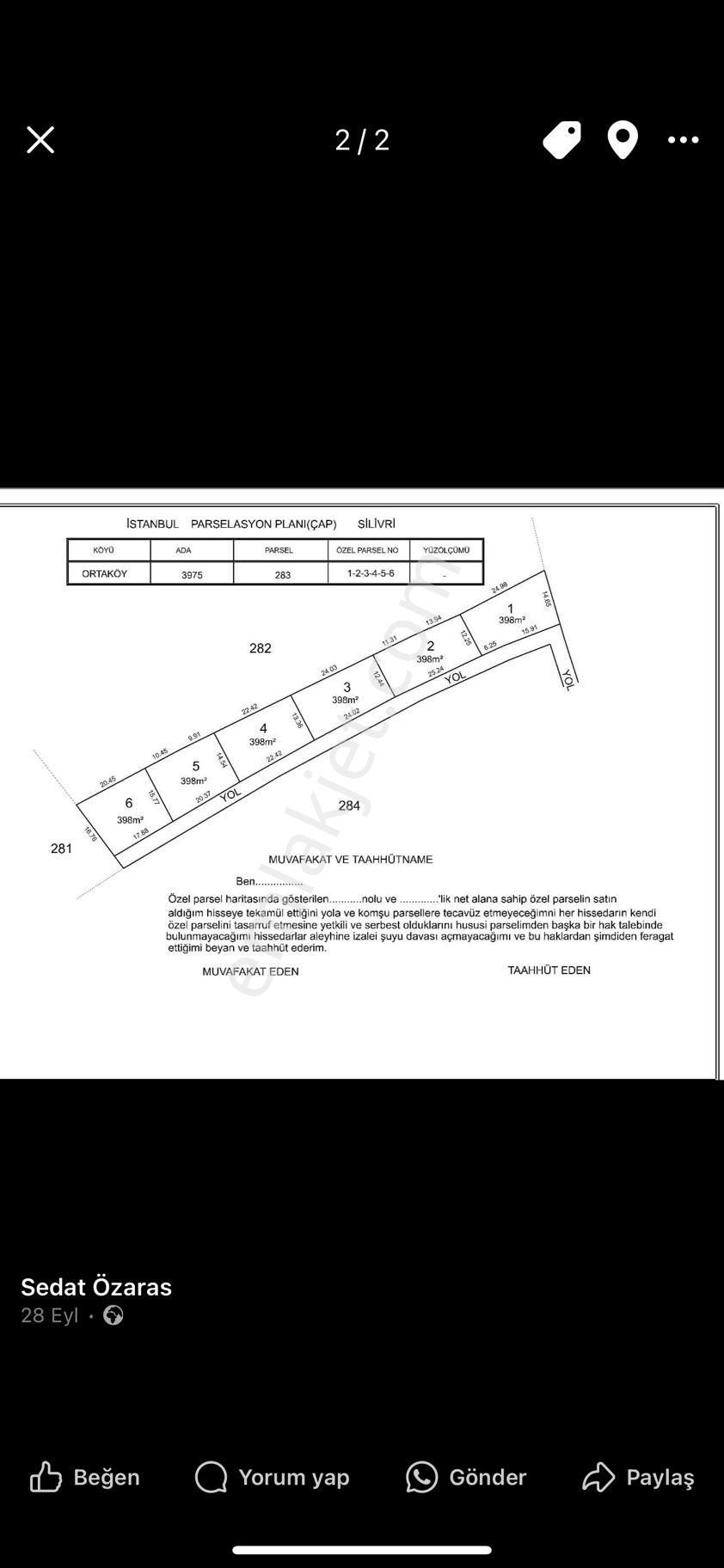 Silivri Ortaköy Satılık Tarla Silivri Ortaköy Başına Kadar Yolu Mevcut 400 Metre² Yerlerimiz Satılıktır