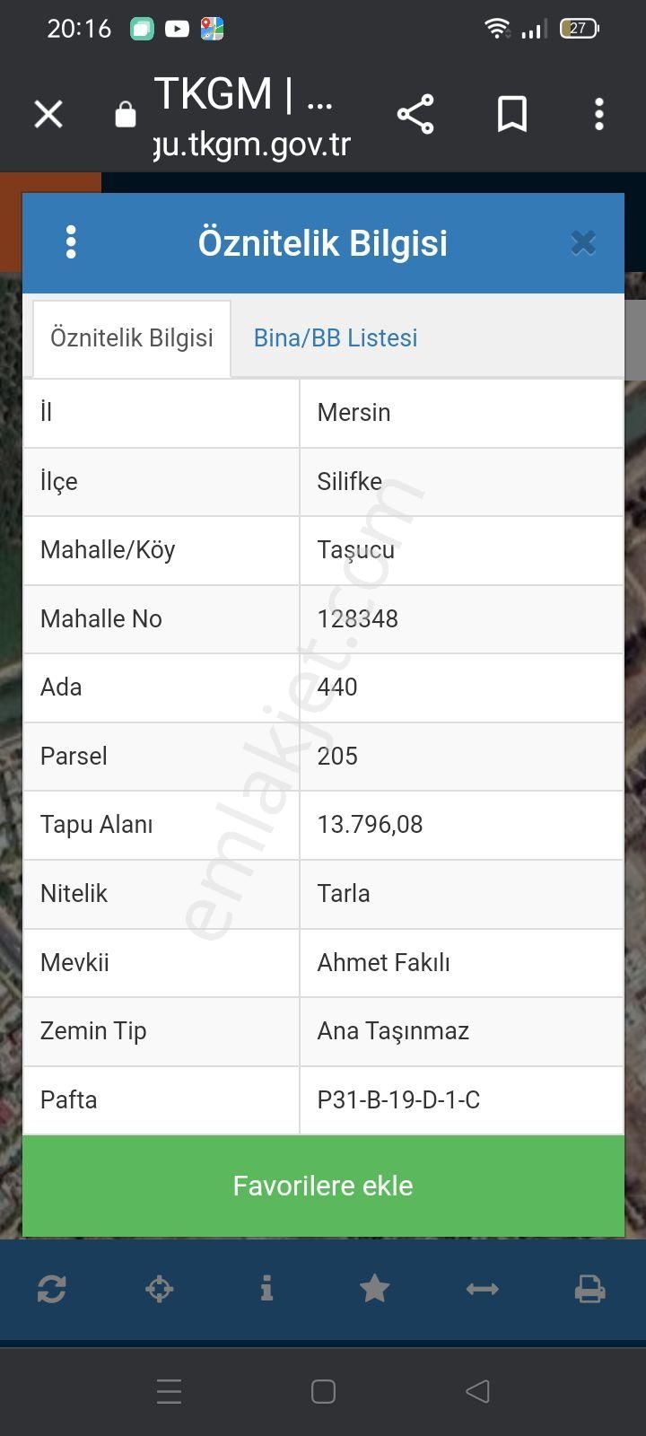 Silifke Taşucu Satılık Konut İmarlı Silifke/taşucu Da Satılık Arsa