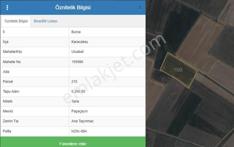 Karacabey Uluabat Satılık Tarla Emlakyaptan Bursa Karacabey Sütaş Çiftliğine Komşu 6250 M2 Tek Tapu Tarla