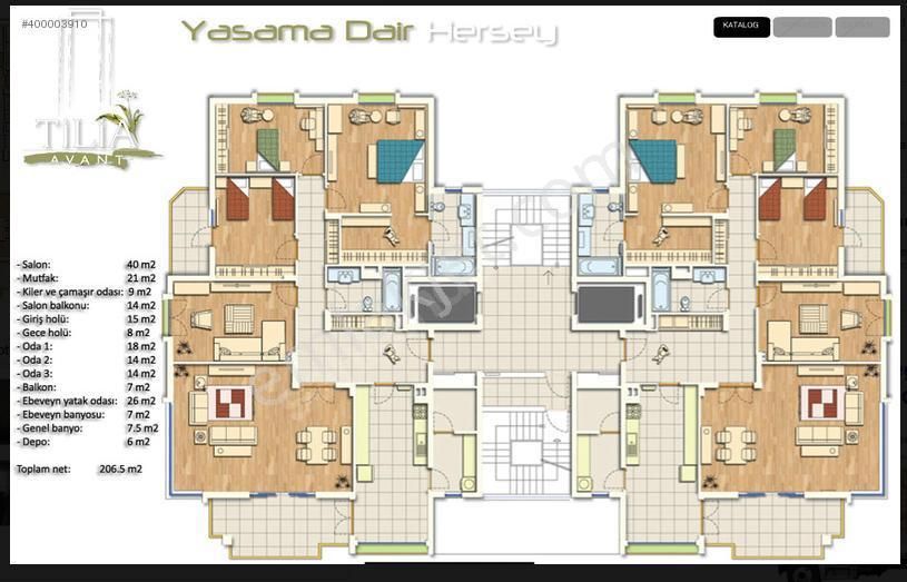 Çankaya Alacaatlı Satılık Daire Sahibinden Satılık Çayyolu Alacaatlıda Tilia Avant Sitesinde Lüks 205m2 4+1