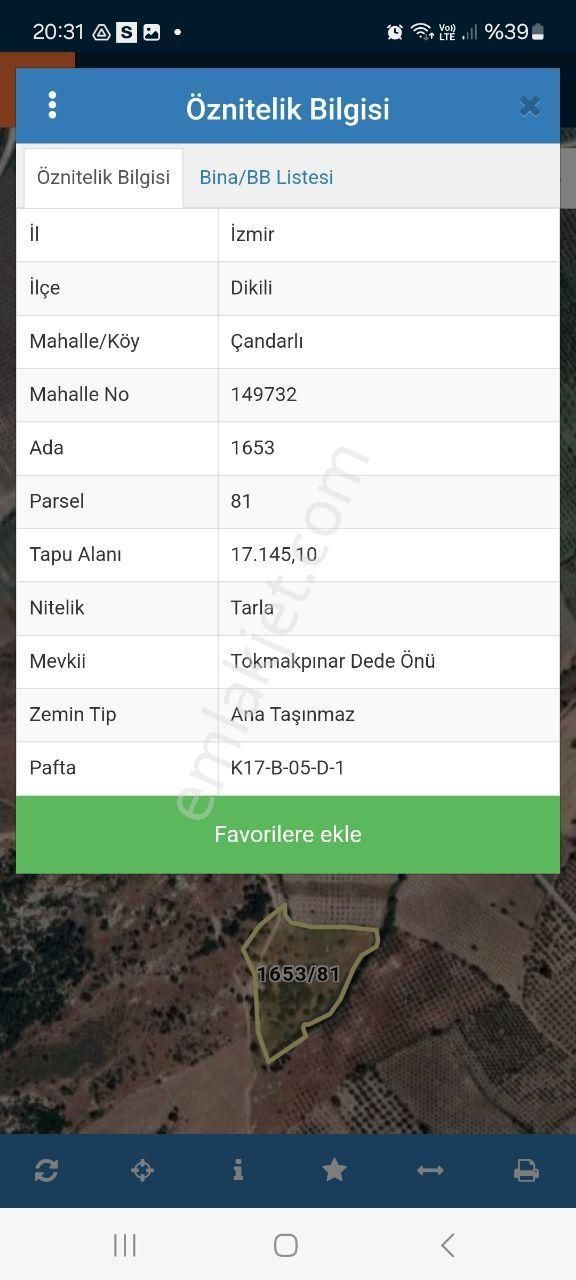 Dikili Çanadarlı S.s.sahra Kooperatifin,de Satılık Hobi Bahçeleri - Görsel 3