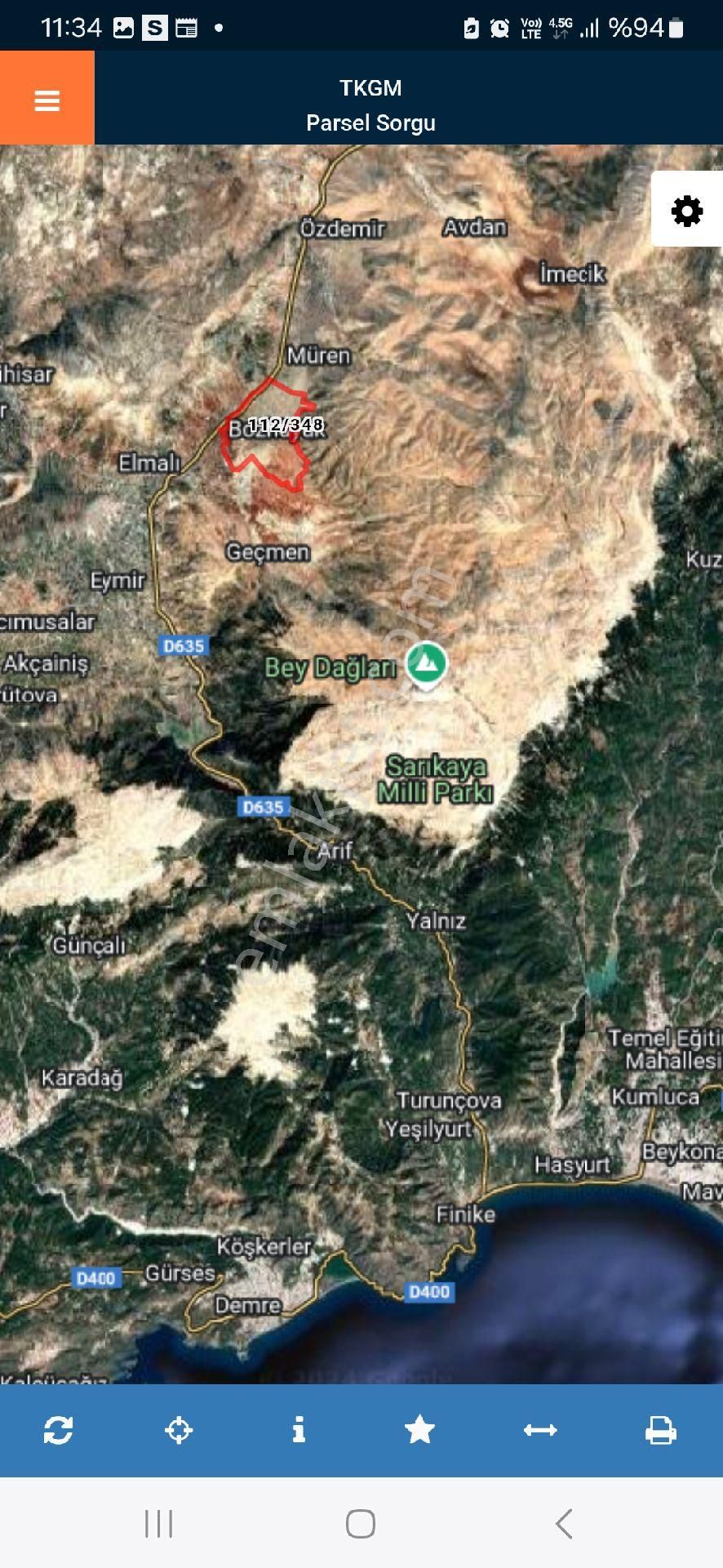 Antalya Elmalı Bozhüyük 7820m2 Müstakil Tapulu Kadastro Yolu Mevcut Satılık Tarla - Görsel 5