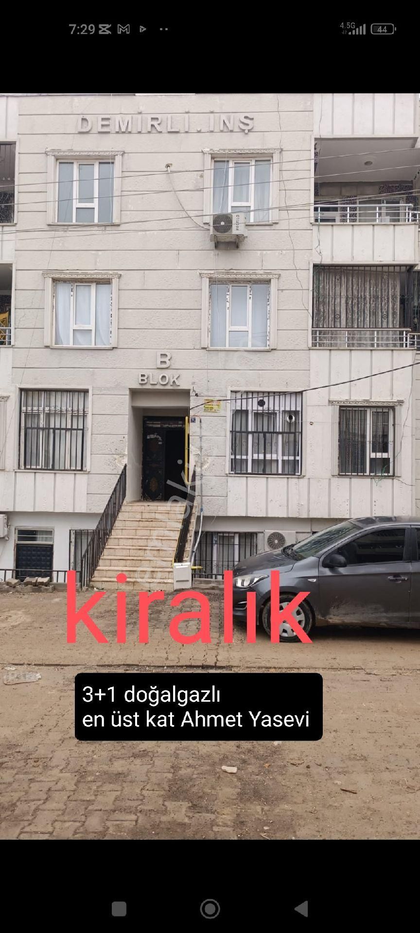 Haliliye Ahmet Yesevi Kiralık Daire Kiralık Daire Ahmet Yasevi De Doğalgazlı 4 Oda