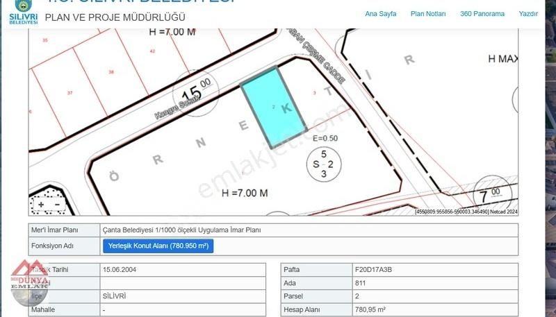 Silivri Çanta Balaban Satılık Konut İmarlı İki Müstakil Villa İçin İnşaat'a Başlanabilir 0.50 2 Kat Arsa